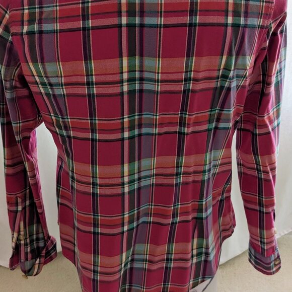 Polo Ralph Lauren  Cotton Plaid Button Down Shirt Size XL Dark Pink Green Colors - Picture 5 of 13
